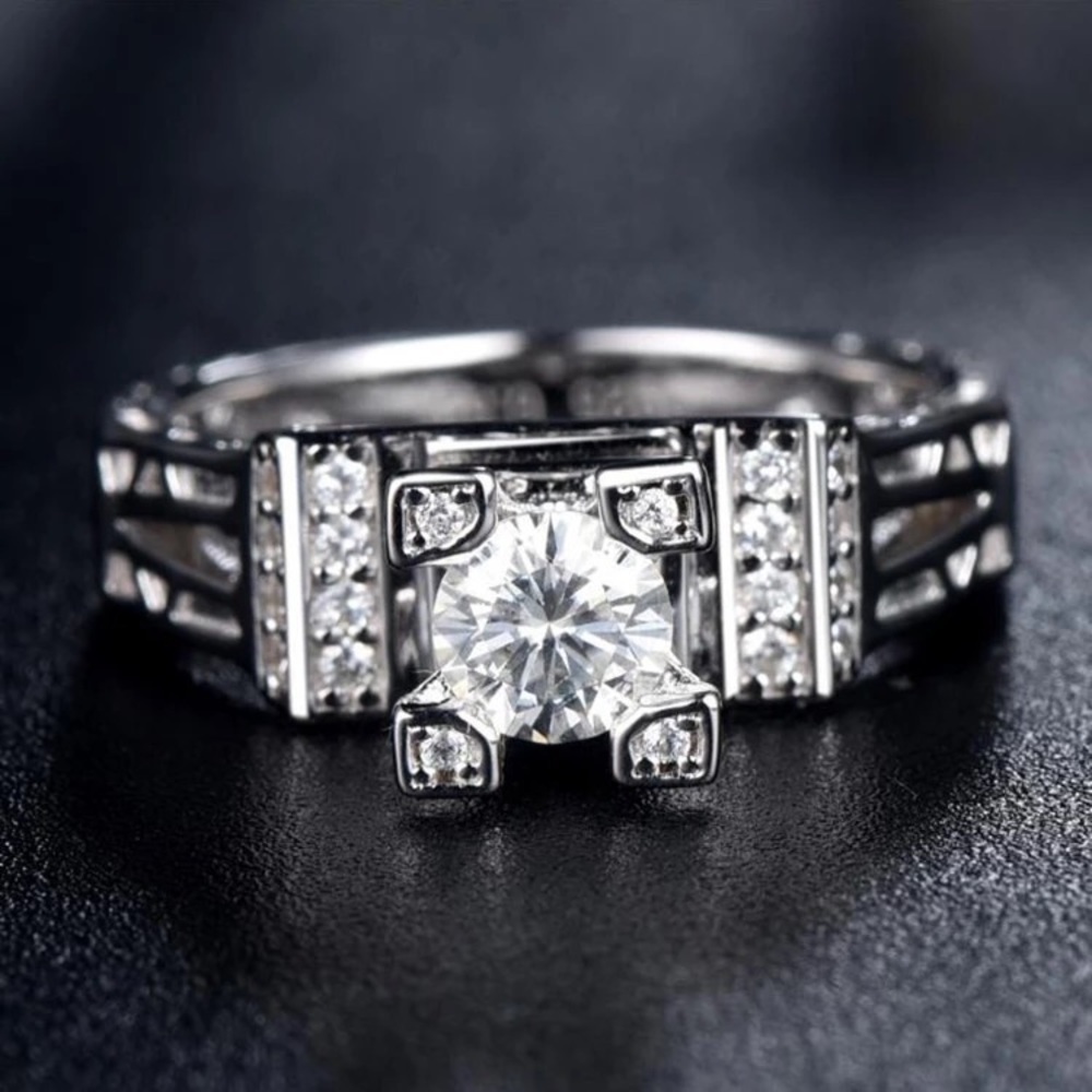 💎2022 NEW Fashion Moissanite Diamond 925 Real Silver Engagement Wedding …